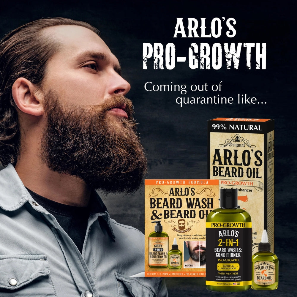Nettoyant et revitalisant à barbe "Pro-Growth 2-in-1" parfum de vanille, bois de santal et menthol (355ml/12.0oz)