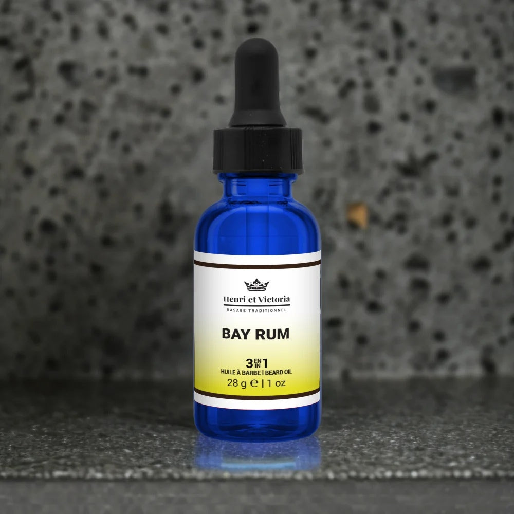 Huile à barbe 3 en 1 "Bay Rum" (28g/1.0oz)