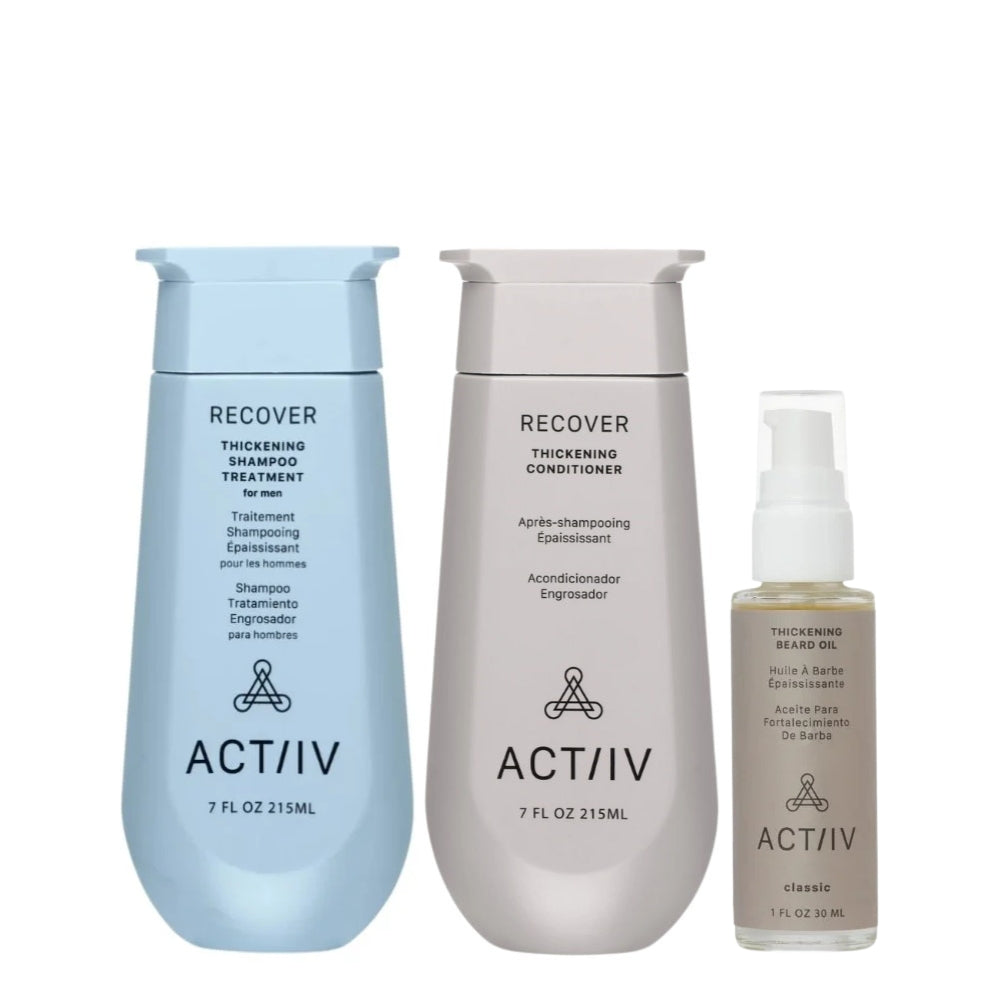 Trio anti-chute "Ultimate Power Trio" shampoing et revitalisant "Recover"+ huile à barbe épaississante "Classic" - Pour homme (2x215ml/7.0oz, 30ml/1.0oz)