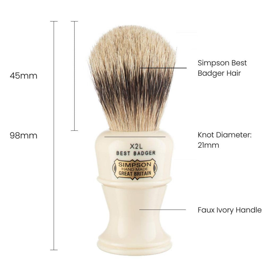 Blaireau - Colonel X2L "Best Badger" Ivoire - Medium (21mm/0,83")