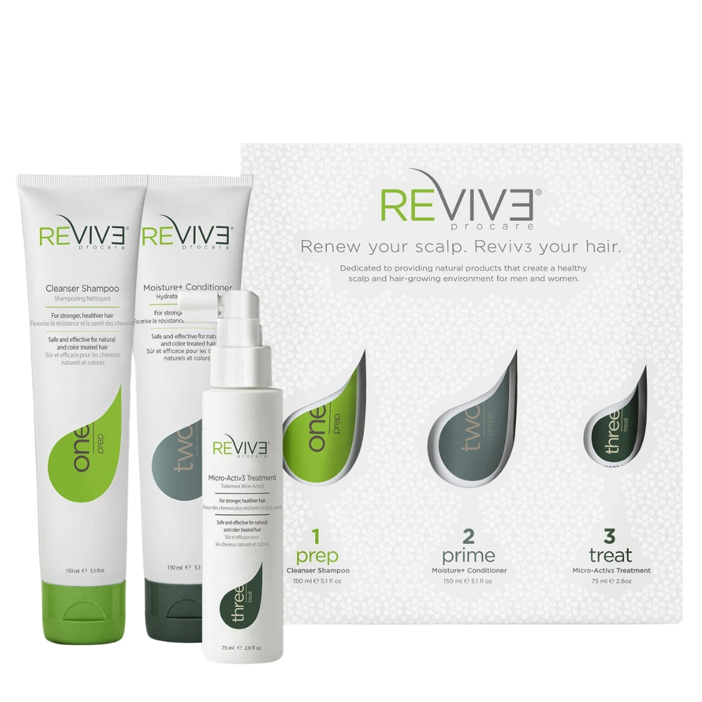 Trio de départ anti-chute "Starter Kit" shampoing "Prep", revitalisant "Prime" et traitement "Micro-Activ3 Treat" - Pour tous types de cheveux clairsemés (2x 150ml/5.1oz, 75ml/2.6oz)