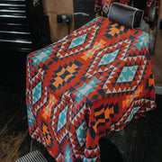 Cape Gang - Cape de barbier "Aztec" col en lycra extensible et fermetures à boutons-pression (140cm/55" x 160cm/63") - Rouge
