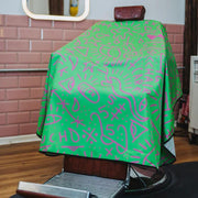 Cape Gang - Cape de barbier "Green Prison Style" col en lycra extensible et fermetures à boutons-pression (140cm/55" x 160cm/63") - Vert