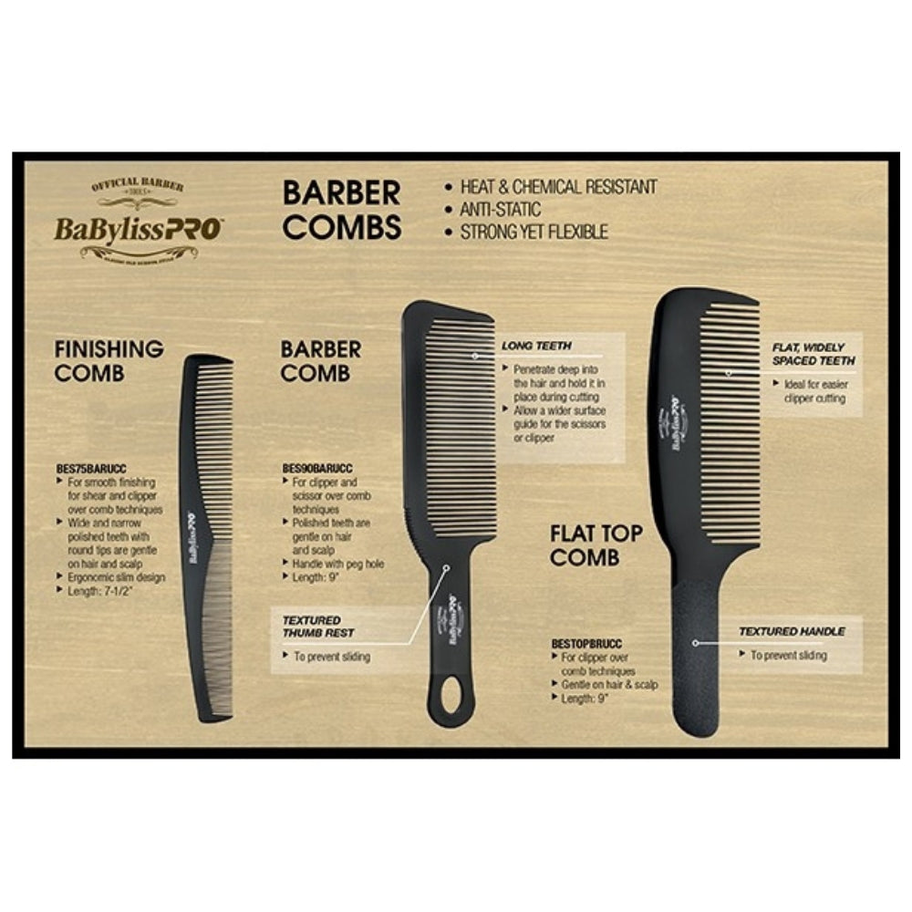 Barber Comb Official Barber Tools (22,8cm/9") - Black