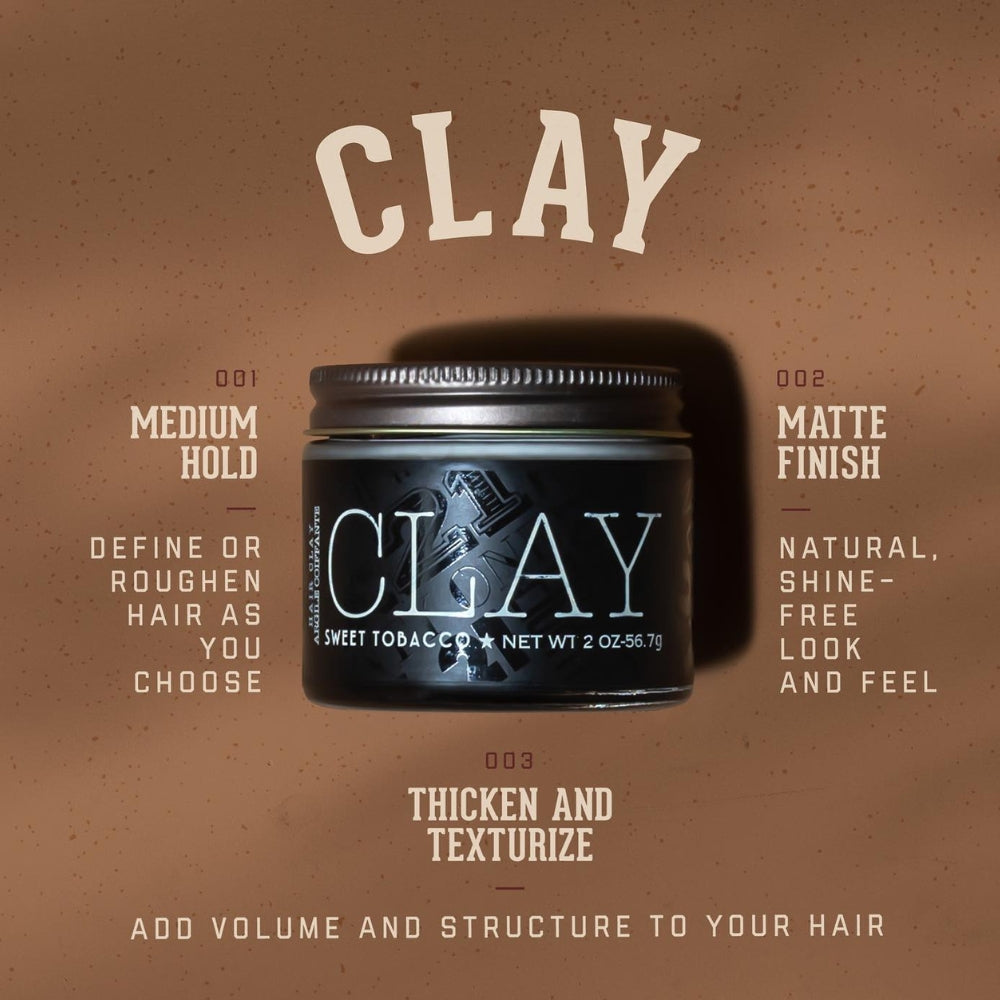 Argile coiffante "Sweet Tobacco Hair Clay" - Tenue moyenne, sans brillance (56.7g/2.0oz)