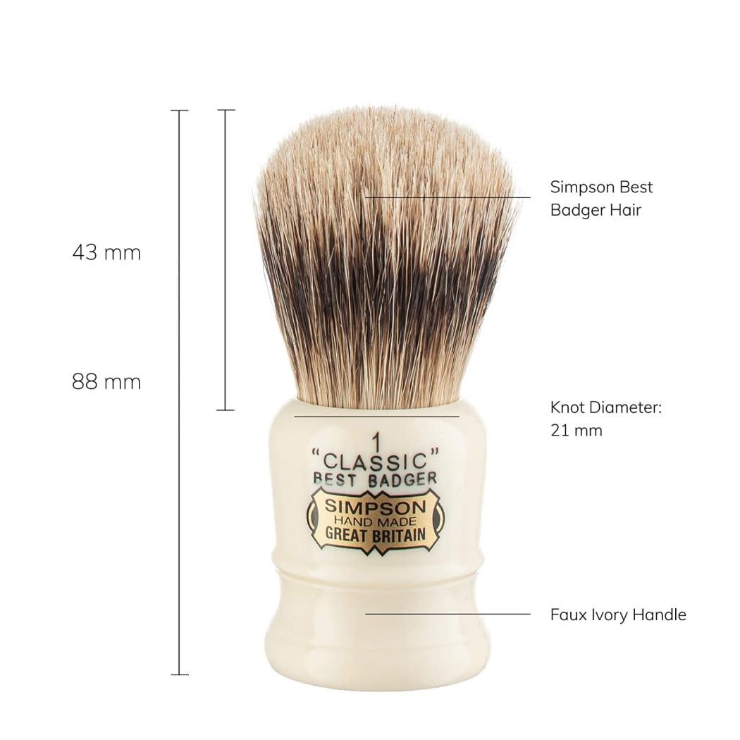 Blaireau - Classic CL1 ''Best Badger'' Ivoire - Medium (21mm/0.83'')
