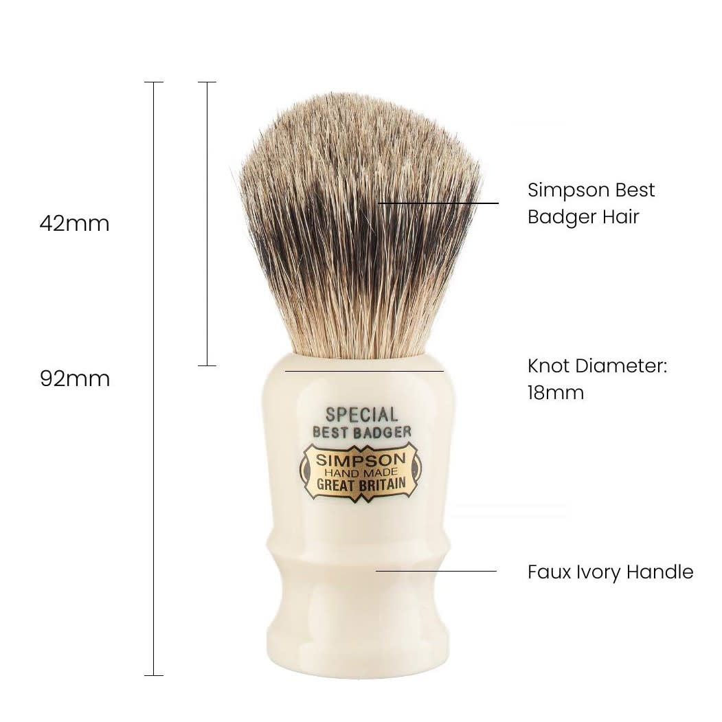 Blaireau - Special S1 ''Best Badger'' Ivoire - Petit (18mm/0,71'')