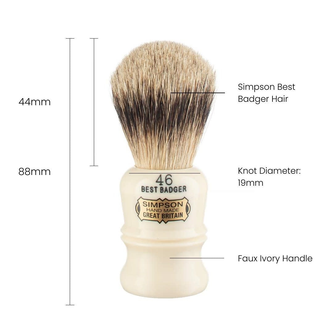 Blaireau - Berkeley 46 "Best Badger" Ivoire - Petit (19mm/0,74")