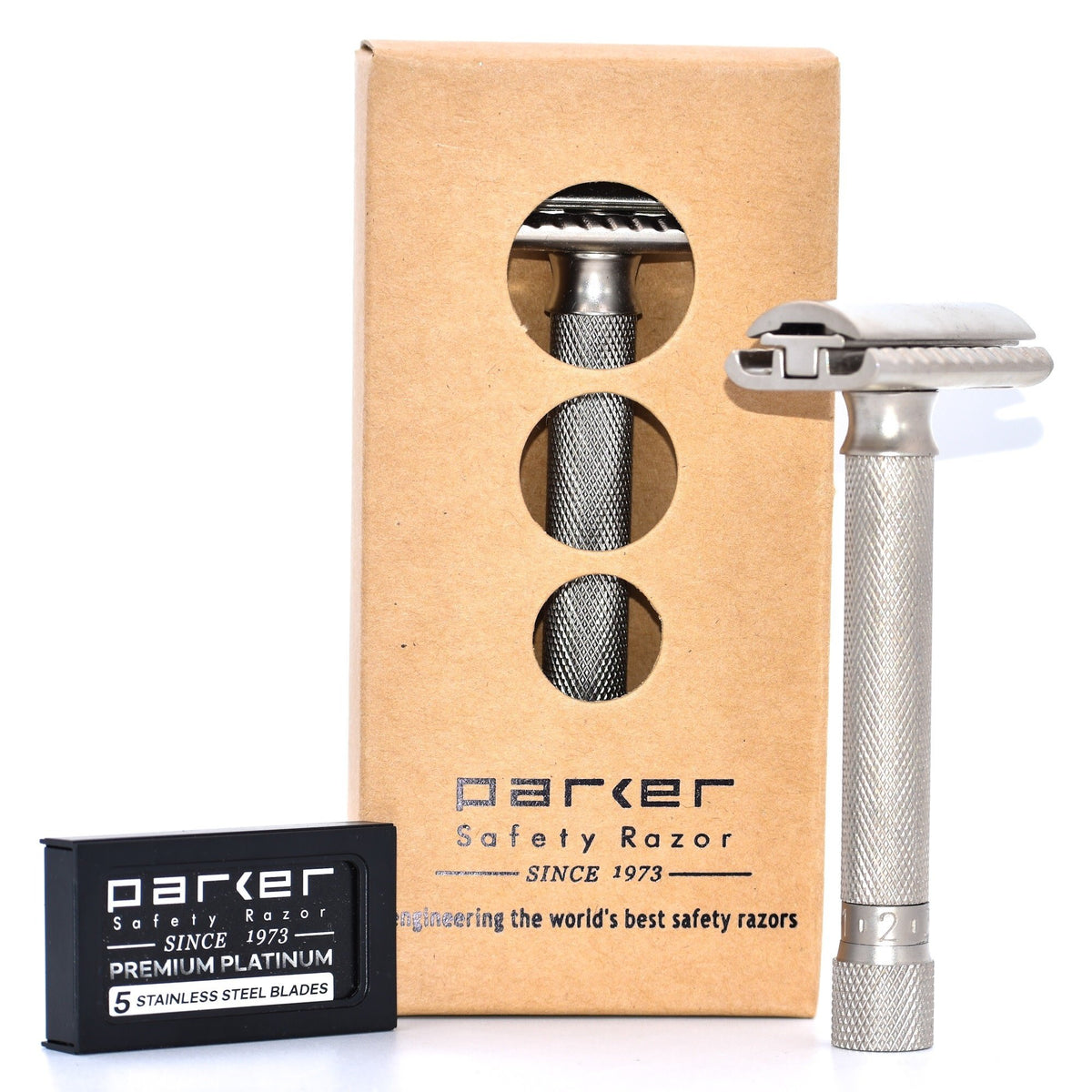 Hader Razer Sc Var-Sc Variant Adjustable Safety Razor - Satin Chrome – Blades Barbier