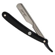 Rasoir de barbier à lame droite PTB avec système à poussoir - Résine noir