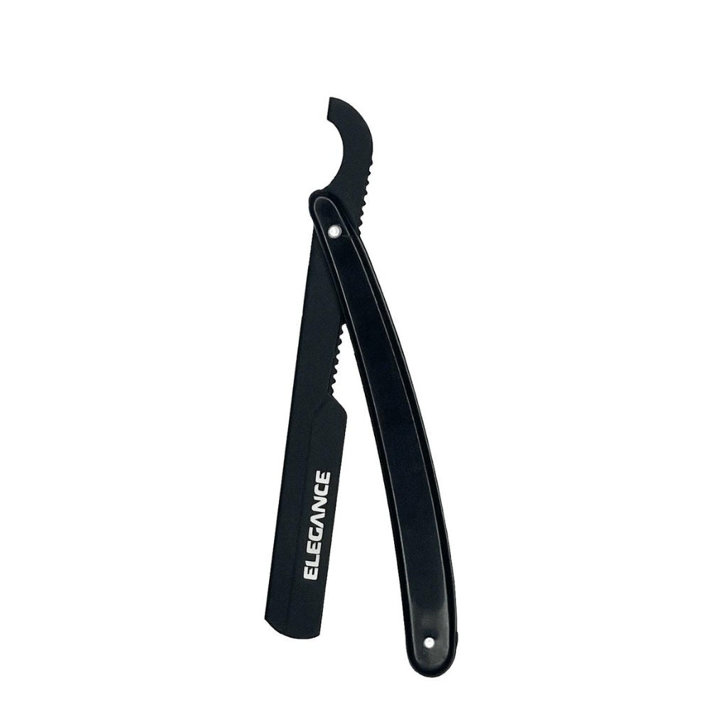 Elegance By Sadapack - Rasoir de barbier à glissière Turque "Shavette" - Noir