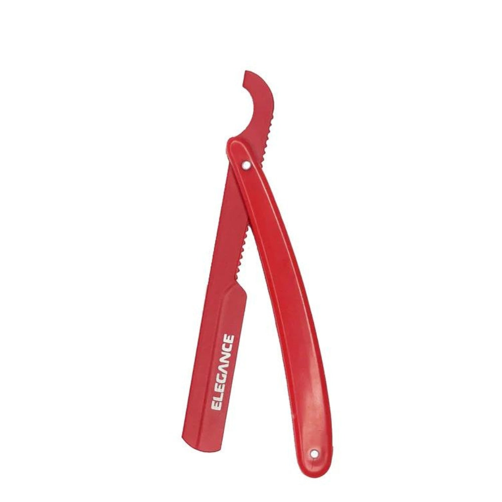 Elegance By Sadapack - Rasoir de barbier à glissière Turque "Shavette" - Rouge
