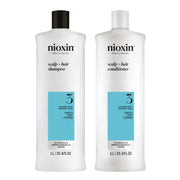 System 3 Scalp + Hair Shampoo & Conditioner Duo - For Colour Treated Hair with Light Thinning (2x 1000ml/33.8oz)
