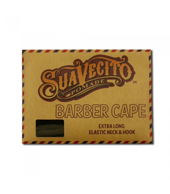 Cape de barbier "OG Script" extra longue avec crochet et cou élastique (140cm/55" x 160cm/63") - Noir