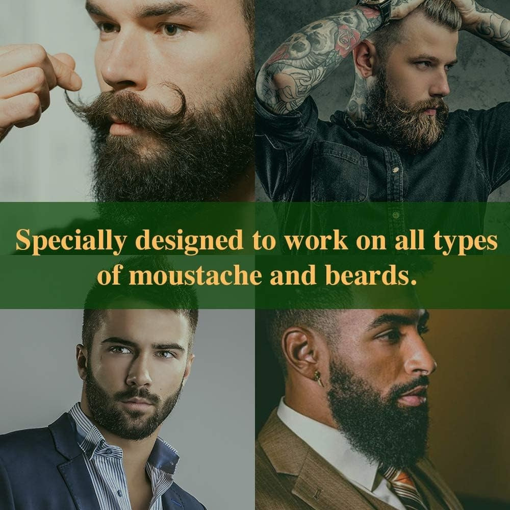 Cire à moustache avec brosse peigne - Noir (14g/0.5oz)