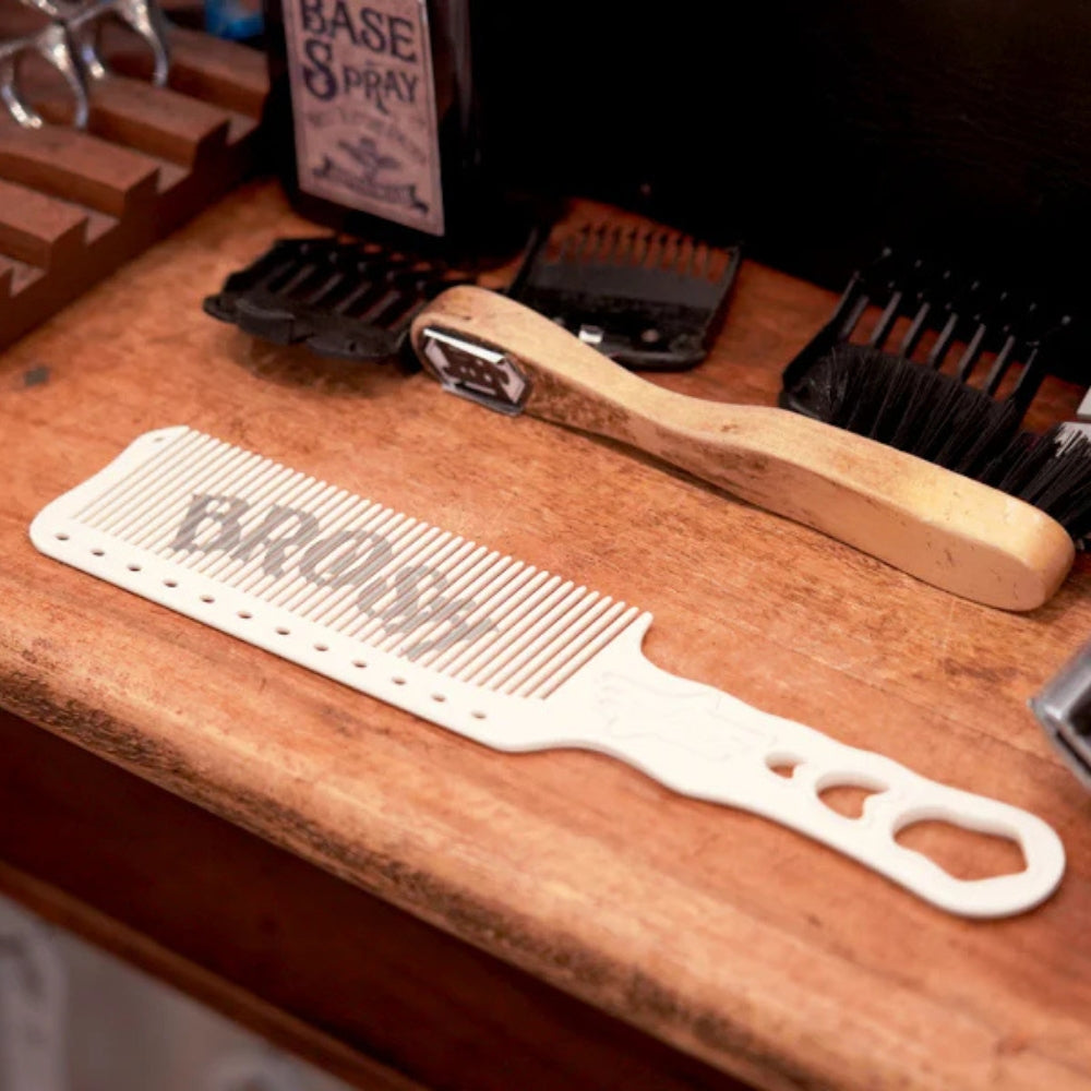 x Y.S.Park - YS-s282 Slim Type Flat Top Clipper Comb (240mm/9.45") - White