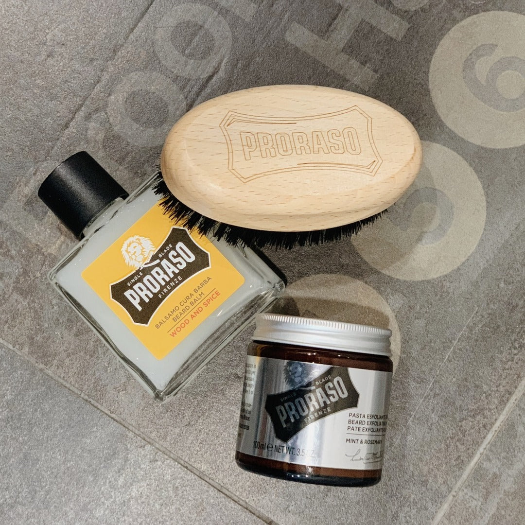 Pâte exfoliante pour le barbe et le visage, menthe et romarin (100ml/3.5oz)