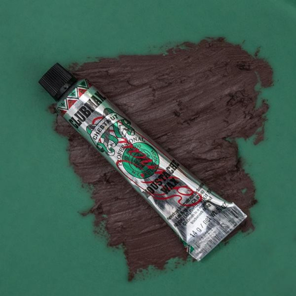 Cire à moustache avec brosse peigne - Marron (14g/0.5oz)