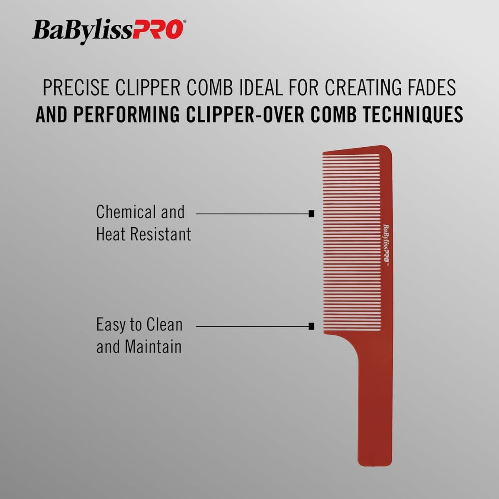Barberology Clipper Comb (22,8cm/9") - Red 