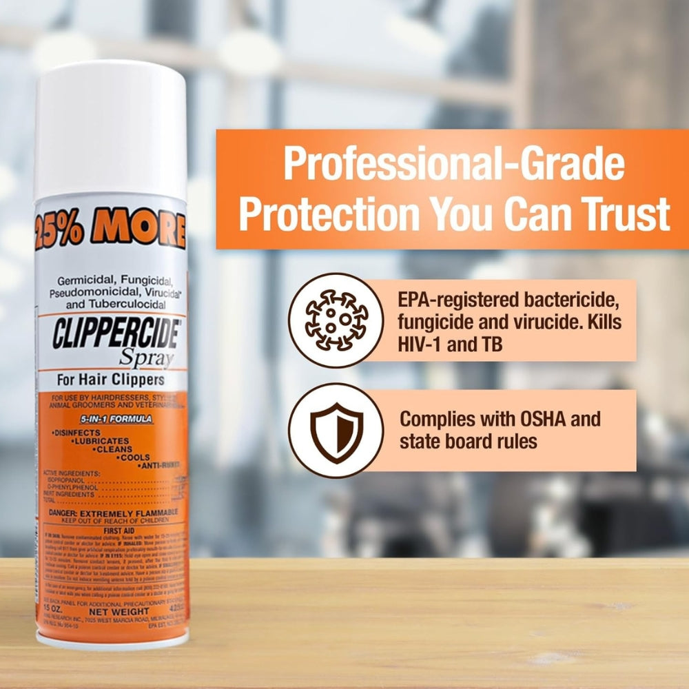 Vaporisateur pour tondeuses à cheveux 5-en-1 "Clippercide Spray" (425g/15.0oz)