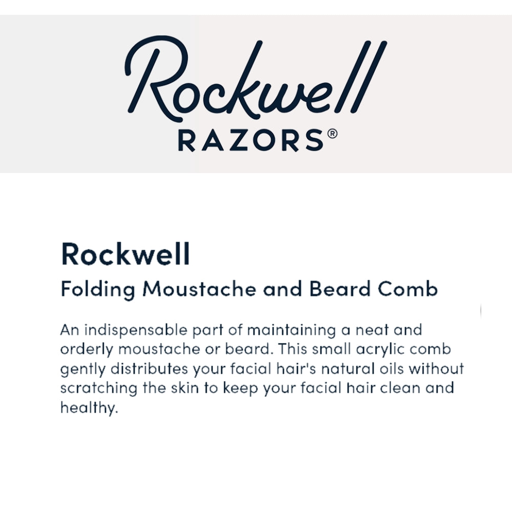 Rockwell Razors - Peigne de poche pliant pour barbe et moustache (117mm/4.6") - Noir