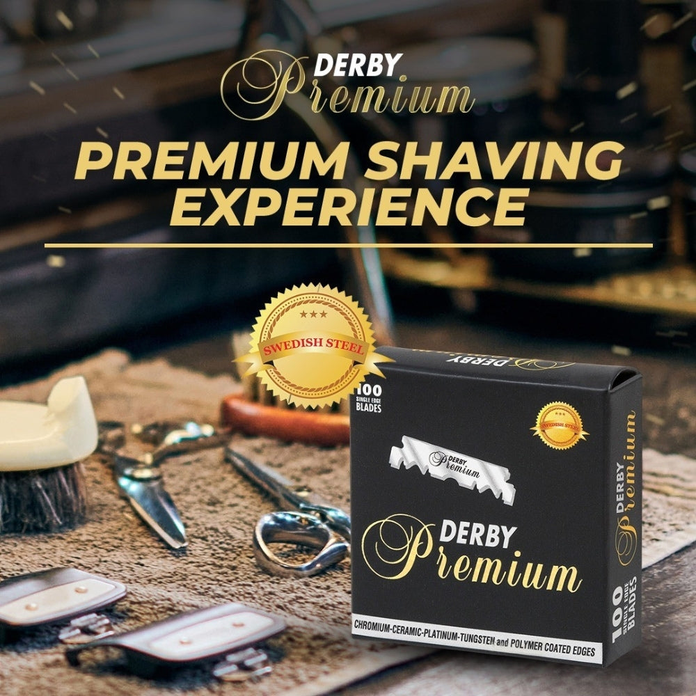 Derby Premium Single Edge Blades for Barber Razors (100 Blades)