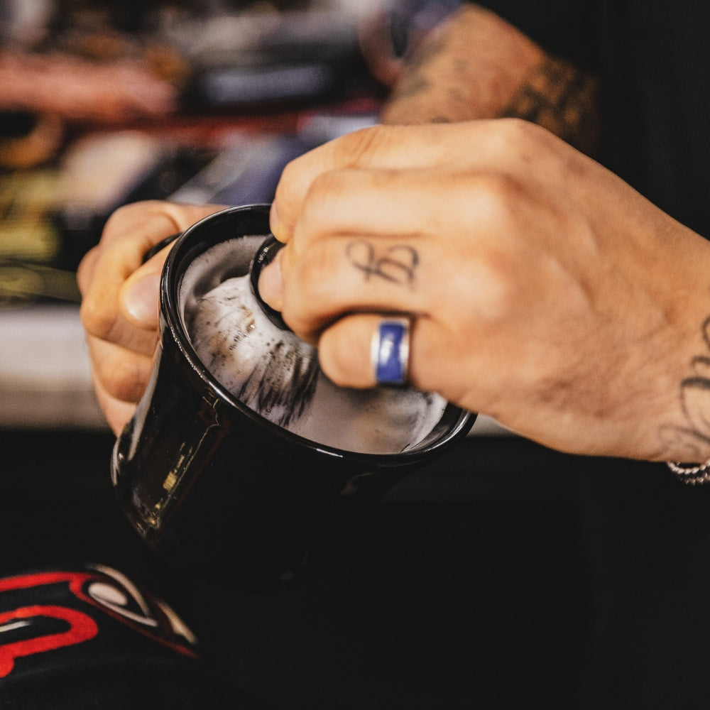Tasse de rasage, bol de céramique classique - Noir