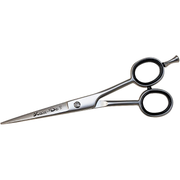 Ciseaux droit - Argent avec anneaux noirs (165mm/6.5")