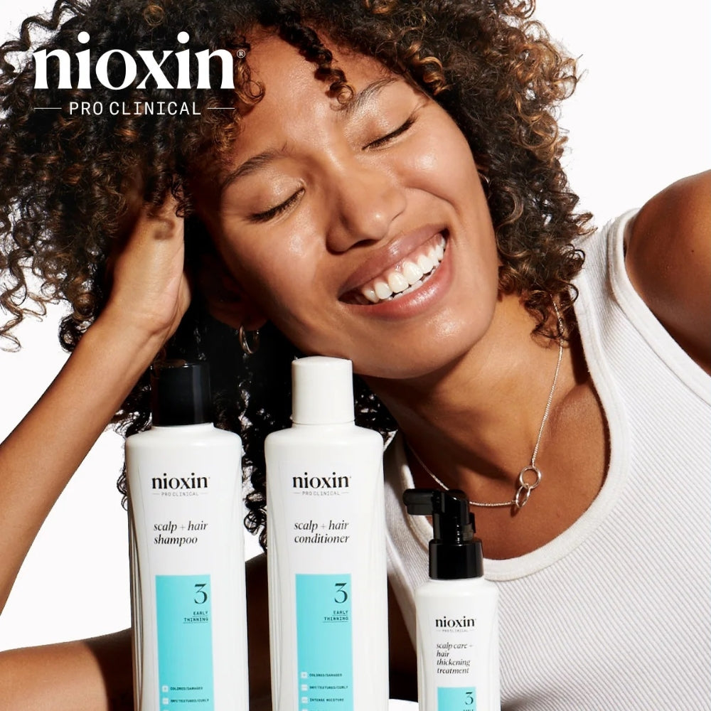 Trio shampoing, revitalisant et traitement pour cheveux et cuir chevelu Système 3 - Pour cheveux colorés avec chute modérée (2x 300ml/10.1oz, 1x 100ml/3.38oz)