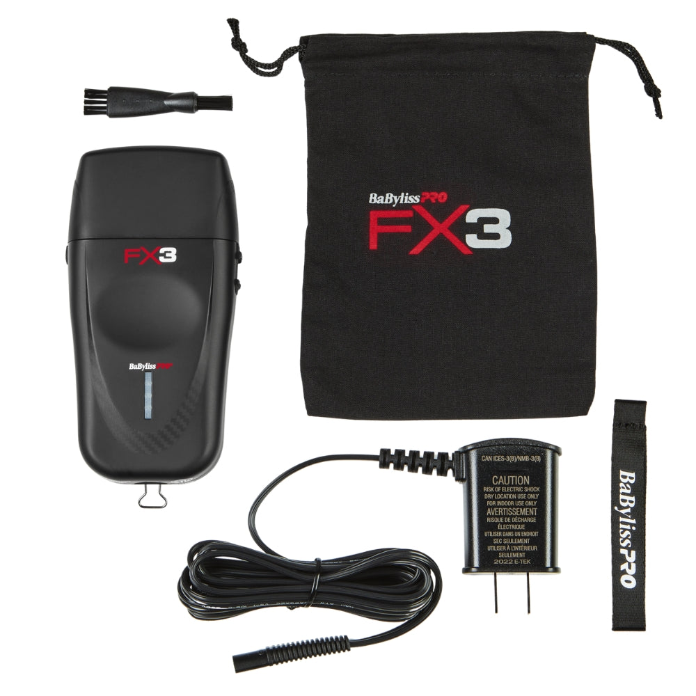 BaByliss PRO - Rasoir sans fil à double lames haute vitesse "FXX3SB" avec moteur Ferrari de 3e génération - Noir