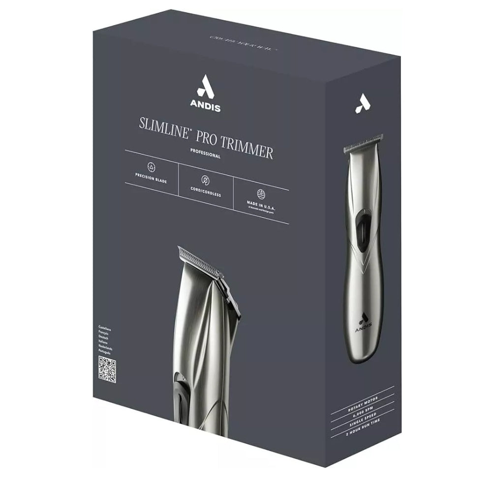 Tondeuse de finition avec ou sans fil avec pile Lithium-ion "SlimLine Pro Li Trimmer" #32810 - Chrome