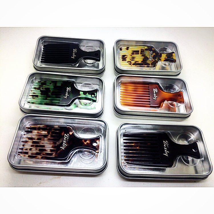 Beard Pick Comb 1,5mm Head Gap (74mm/2.91") - Black