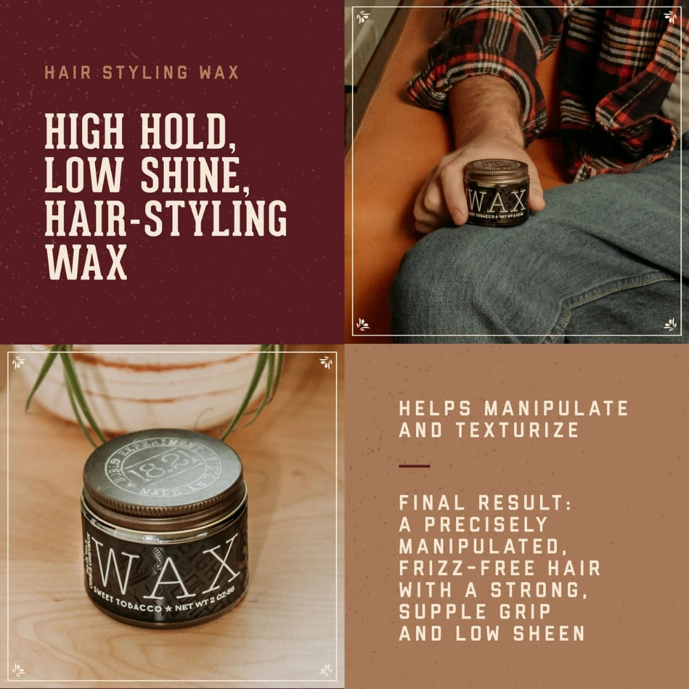 18.21 Man Made - Cire coiffante "Sweet Tobacco Hair Wax" - Tenue forte, fini satiné (56.7g/2.0oz)