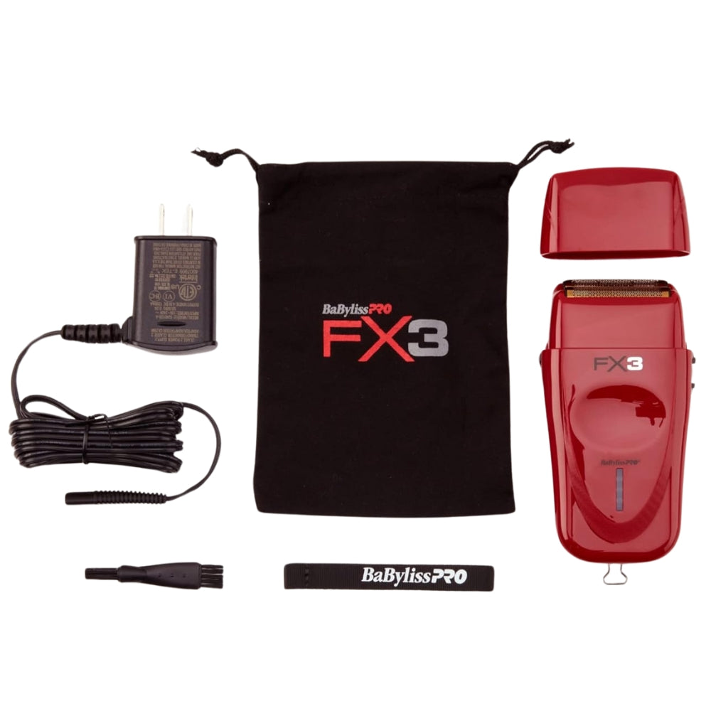 Rasoir sans fil à double lames haute vitesse "FXX3S" avec moteur Ferrari de 3e génération - Rouge