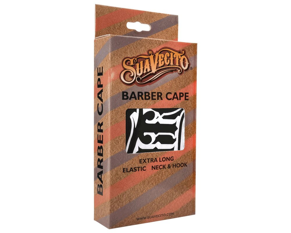 Cape de barbier "OG Script" extra longue avec crochet et cou élastique (140cm/55" x 160cm/63") - Noir