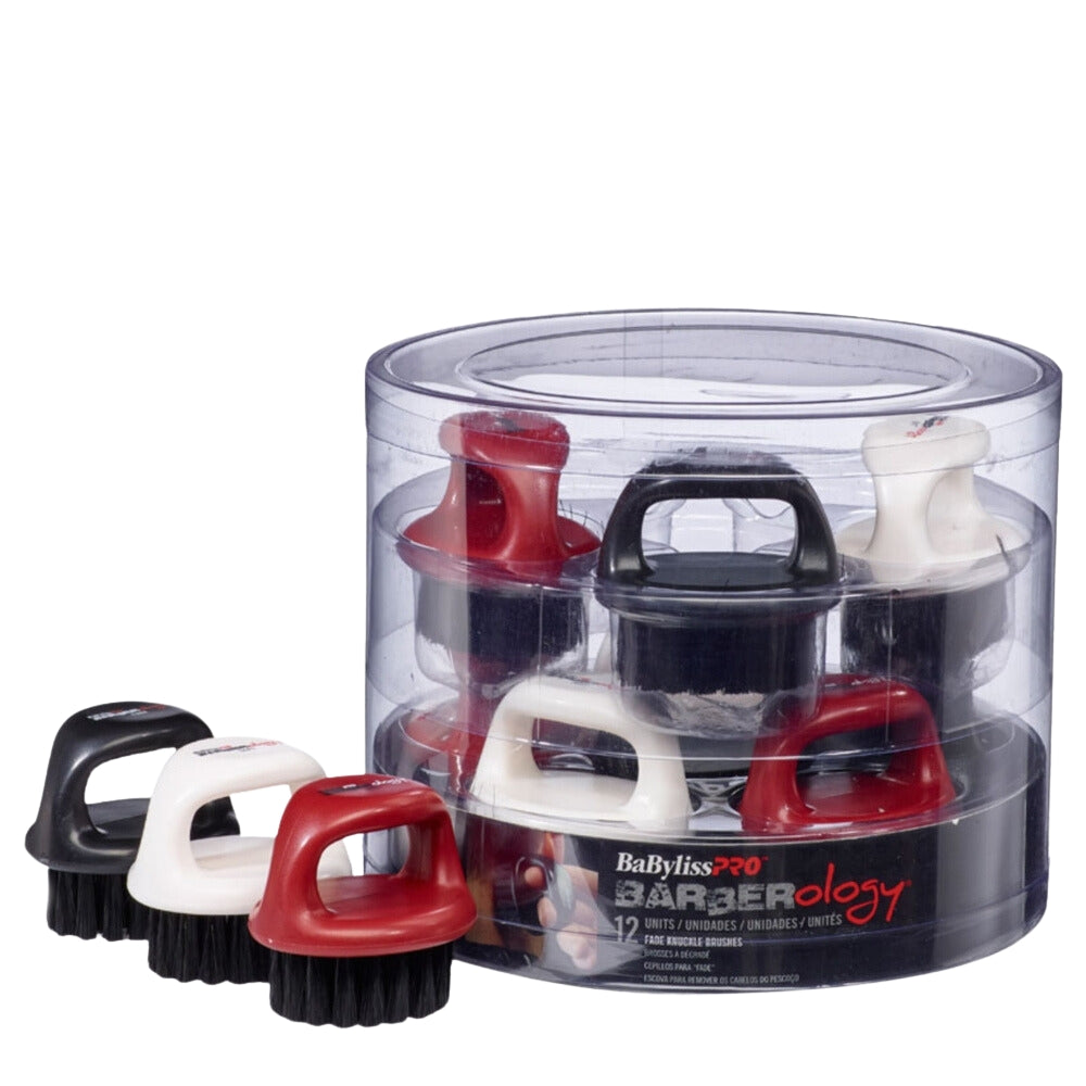 Brosse à anse pour dégradée "Barberology Fade Knuckle" avec poils en nylon fermes - Noir