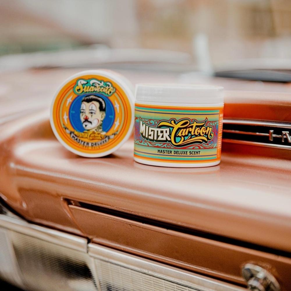 Suavecito X Mister Cartoon - Pommade "Firme Strong Hold" Édition "Master Deluxe Scent" - Tenue extra forte brillance moyenne (118.3ml/4.0oz)