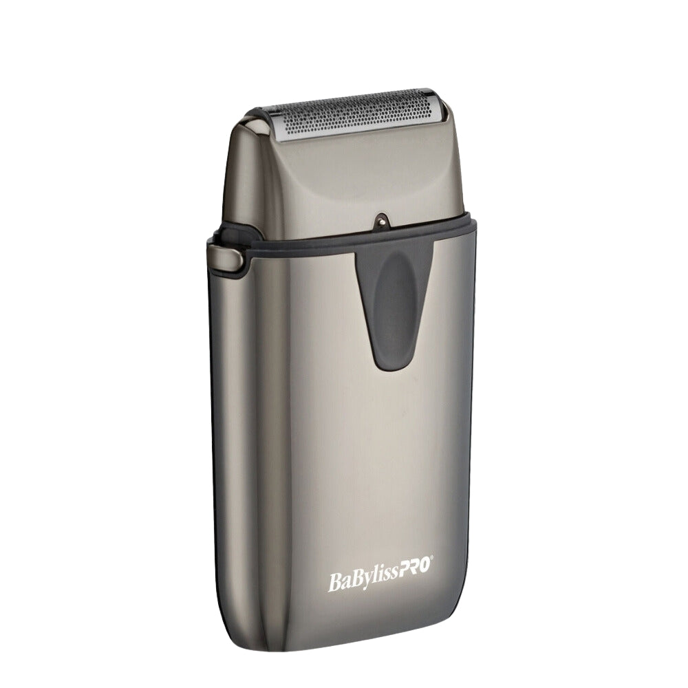 Rasoir métallique à lames unique "UVFoil" avec lumière UV désinfectante - Titane noir