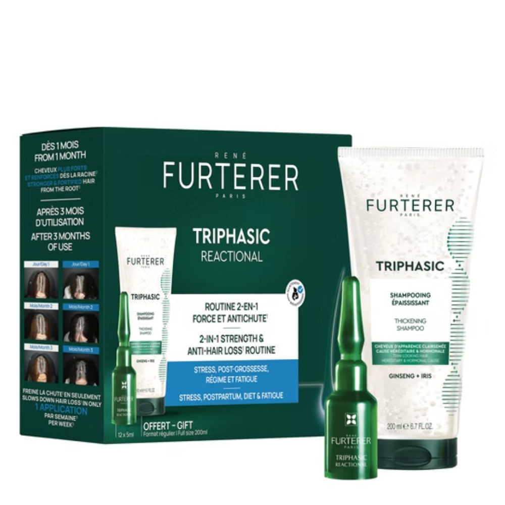 Cure antichute réactionnelle "Triphasic Reactional" ampoules - Stress, régime, fatigue (12x5.0ml/0.16oz)