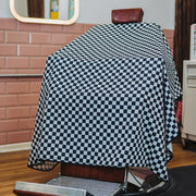 Cape de barbier "Checkerboard" col en lycra extensible et fermetures à boutons-pression (140cm/55" x 160cm/63") - Noir et Blanc