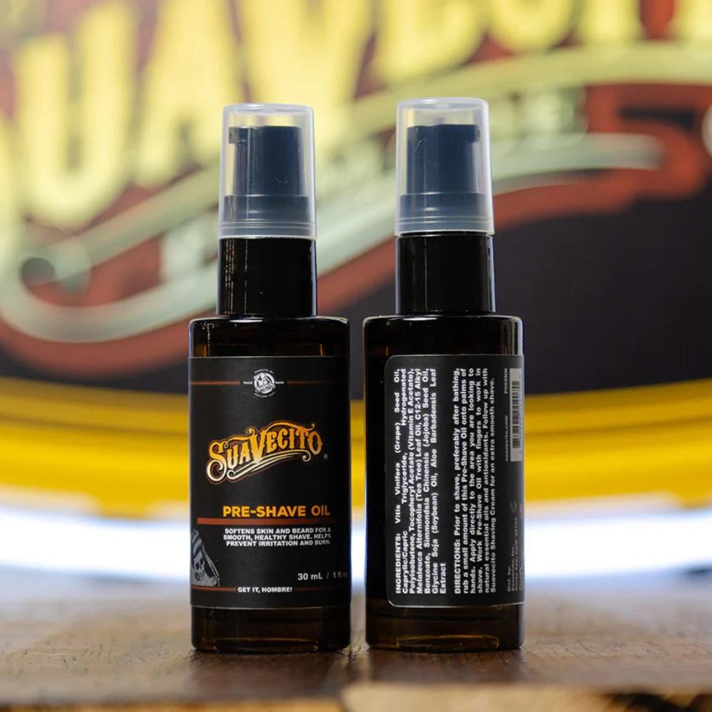 Huile de prérasage "Pre-Shave Oil" adoucit la peau et la barbe pour un rasage en douceur (30ml/1.0oz)