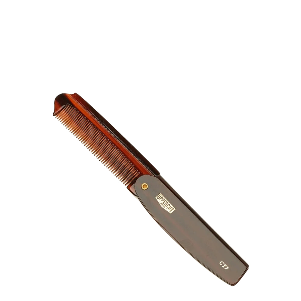 CT7 Peigne repliable style barbier - Tortoise (190mm/7,48")