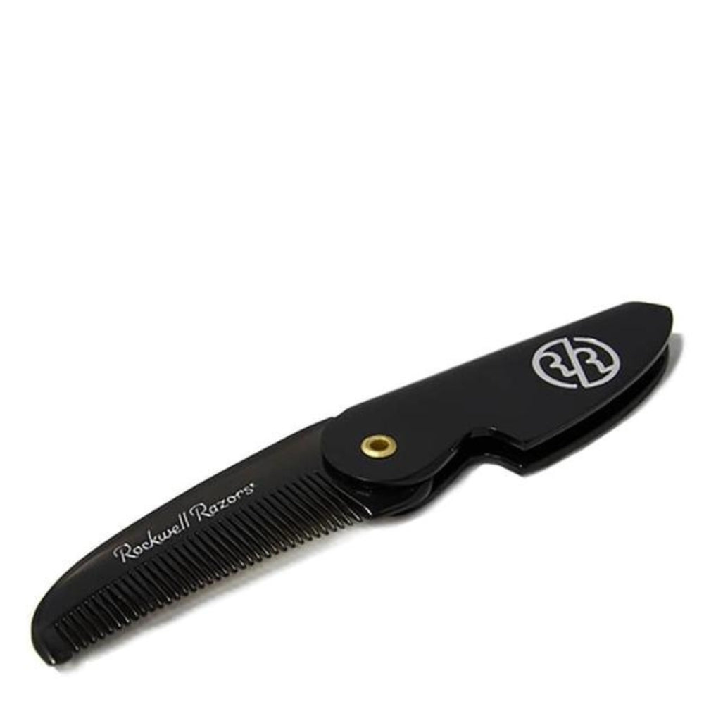 Rockwell Razors - Peigne de poche pliant pour barbe et moustache (117mm/4.6") - Noir