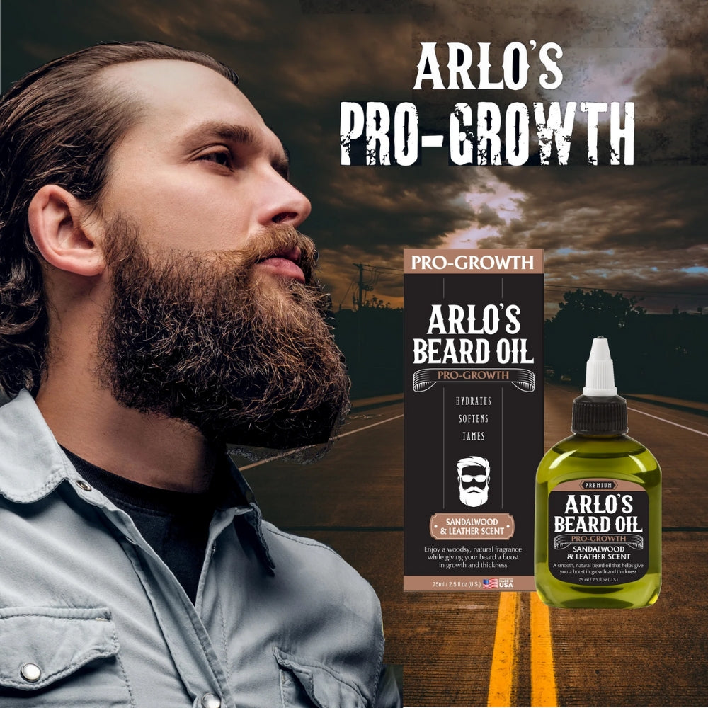 Huile à barbe "Pro-Growth" parfum de bois de santal et cuir (75ml/2.5oz)