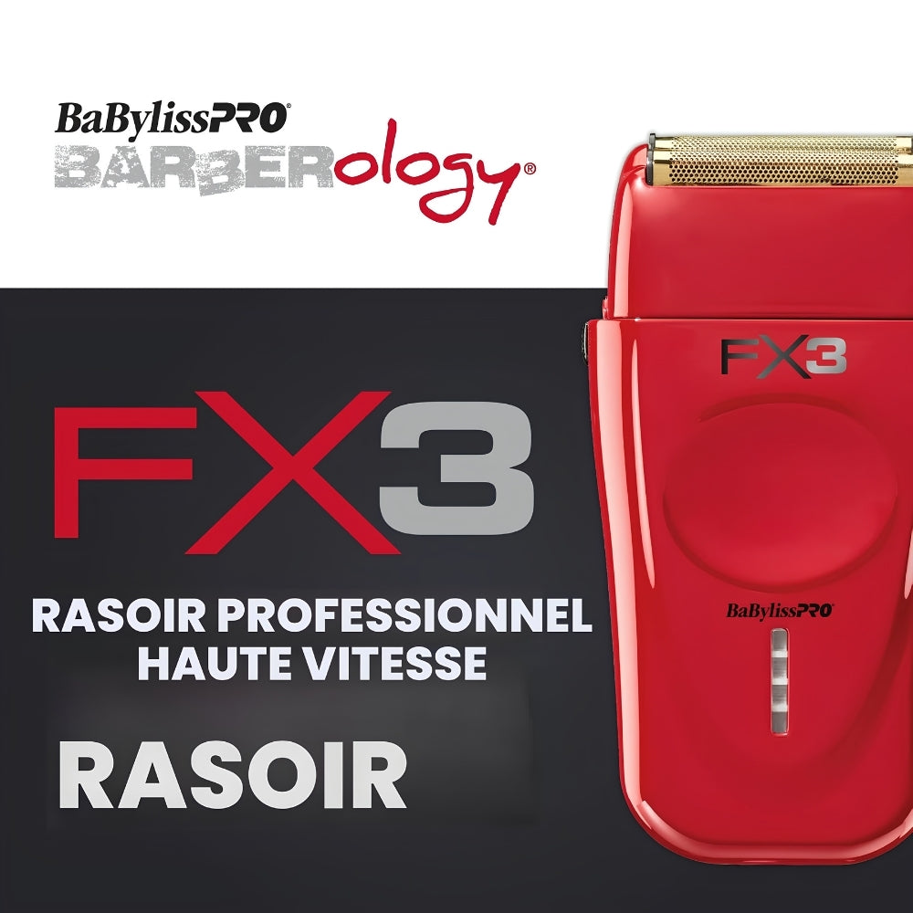 Rasoir sans fil à double lames haute vitesse "FXX3S" avec moteur Ferrari de 3e génération - Rouge