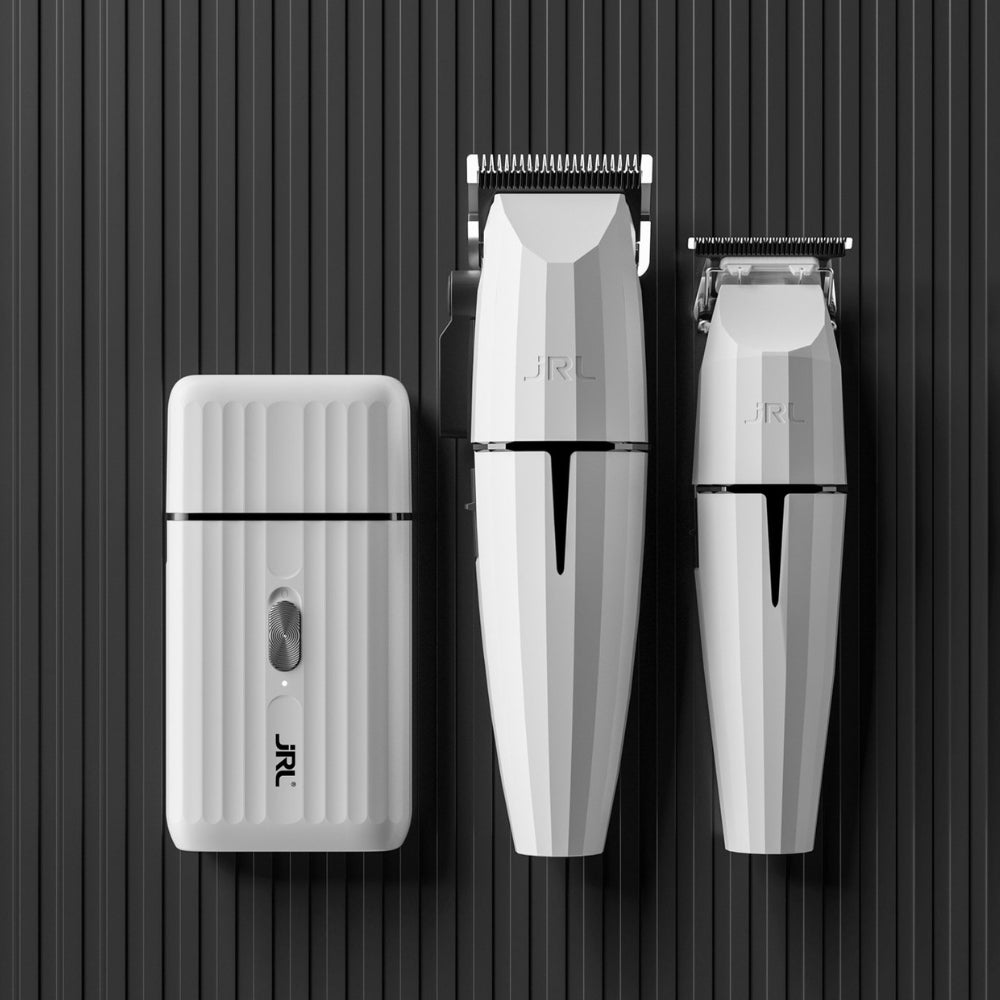 JRL Professional - Trio Tondeuse "2020C-B", tondeuse de finition "2020T-B" et le rasoir "SH2301" sans fil avec pile lithium-ion "Ghost Collection #2" - Ghost