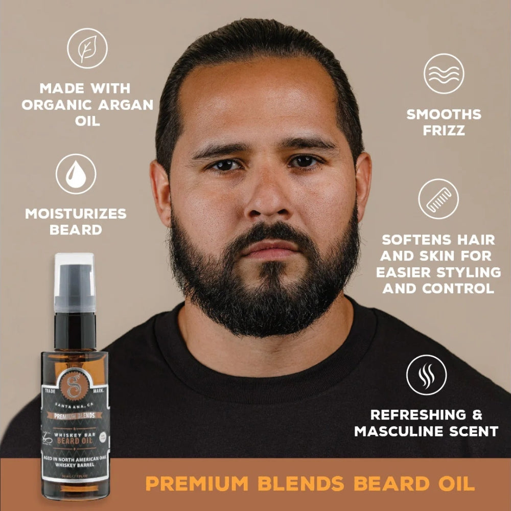 Huile à barbe "Premium Blends Beard Oil" - Whisky bar (30ml/1.0oz)