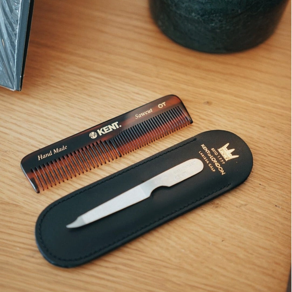 Nu 19 Case Coarse/Fine Tooth With Leather Case & Metal File (110mm/4.3'')