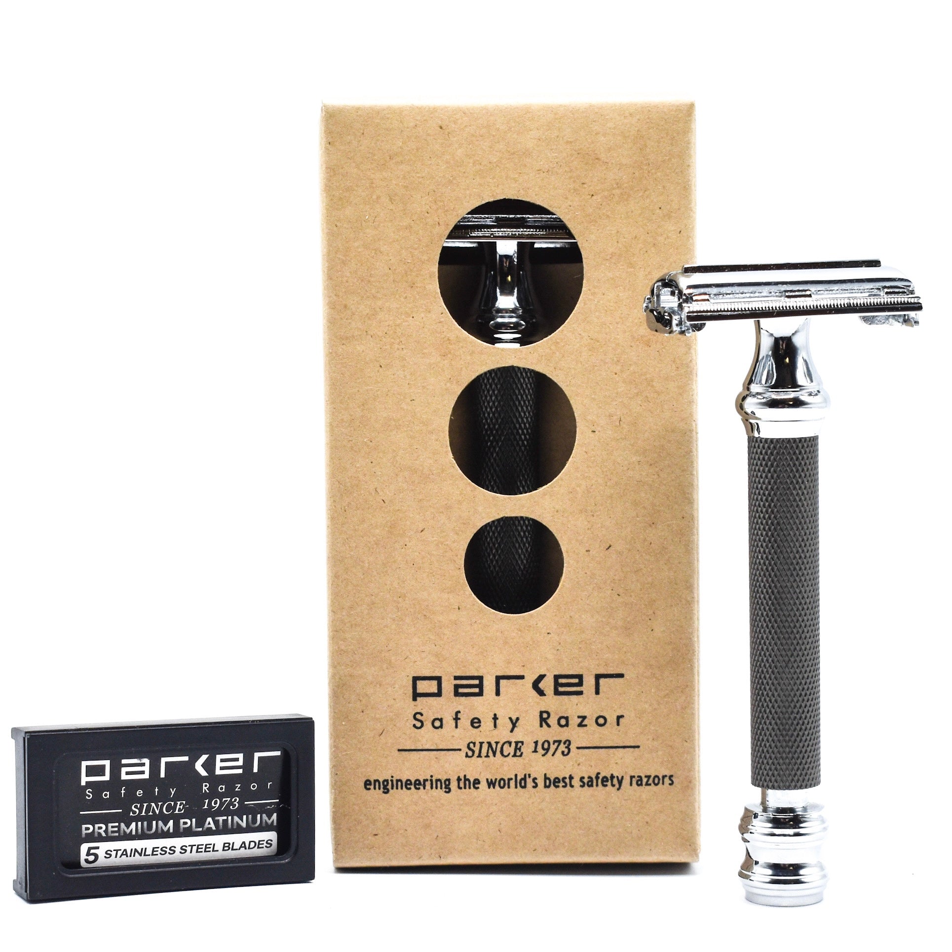 76R Heavyweight safety razor with the Twist to Open head - Graphite