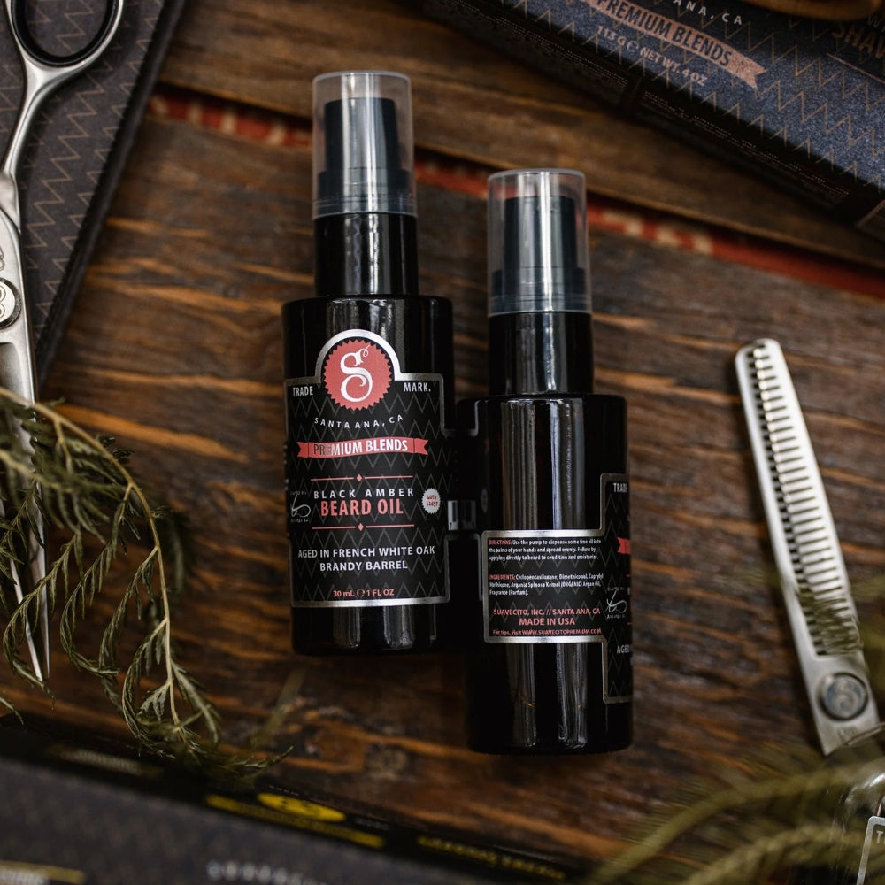 Huile à barbe "Premium Blends Beard Oil" - Ambre Noir (30ml/1.0oz)